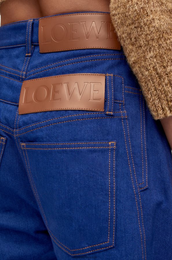 Loewe moterys Džinsiniai trompe l'oeil džinsai ryškiai mėlynas BZ26XN1181