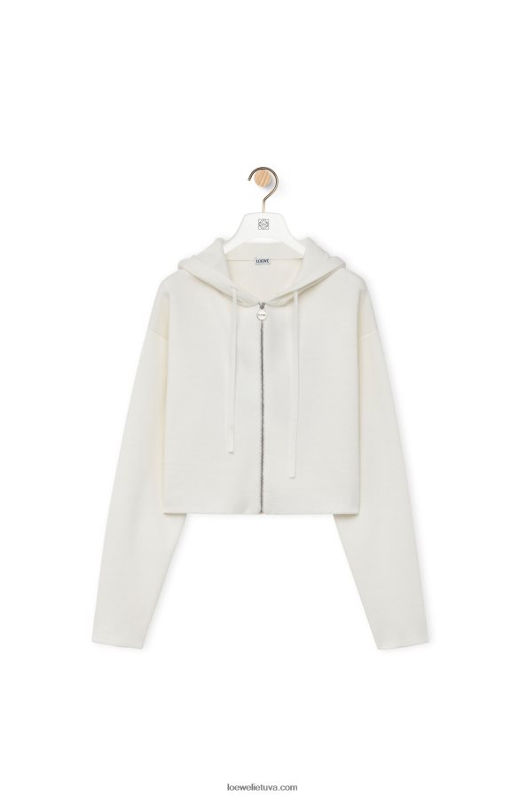 Loewe moterys anagraminis vilnos gobtuvas su užtrauktuku baltas BZ26XN779