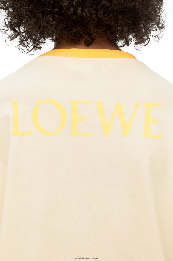 Loewe moterys medvilniniai marškinėliai ilgomis rankovėmis smėlio spalvos BZ26XN836