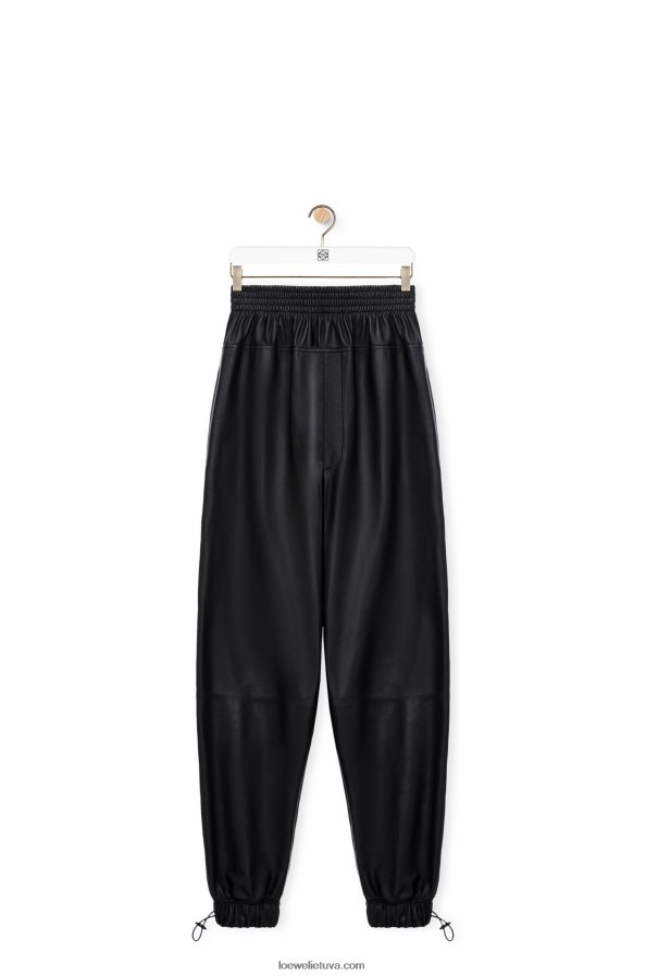 Loewe moterys elastinės kelnės iš nappa juodas BZ26XN1109