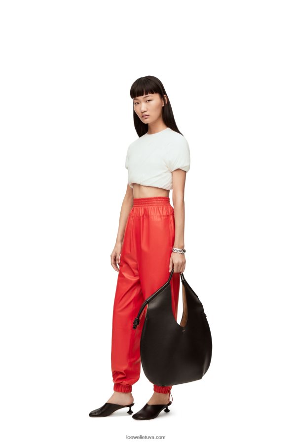 Loewe moterys elastinės kelnės iš nappa raudona BZ26XN1108
