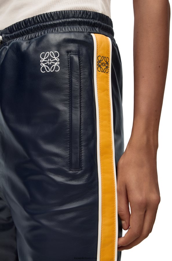 Loewe moterys sportinio kostiumo kelnės iš nappa tamsiai/geltona BZ26XN1118