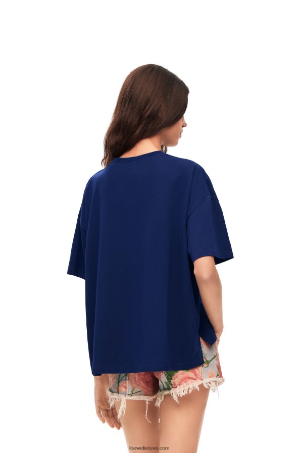 Loewe moterys anagram craft marškinėliai iš medvilnės indigo mėlyna BZ26XN794