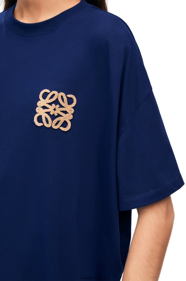 Loewe moterys anagram craft marškinėliai iš medvilnės indigo mėlyna BZ26XN794