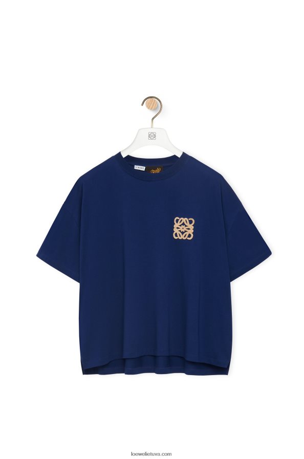 Loewe moterys anagram craft marškinėliai iš medvilnės indigo mėlyna BZ26XN794