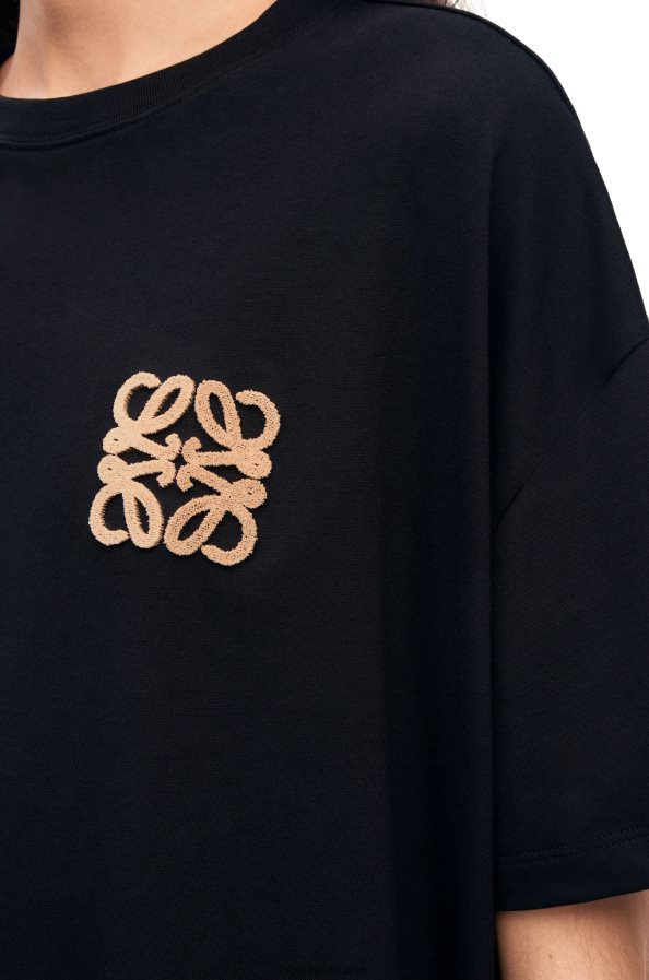 Loewe moterys anagram craft marškinėliai iš medvilnės juodas BZ26XN793