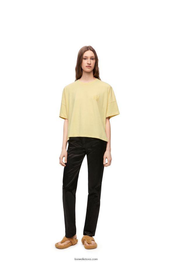 Loewe moterys „boxy fit“ marškinėliai iš medvilnės šviesios citrinos BZ26XN780