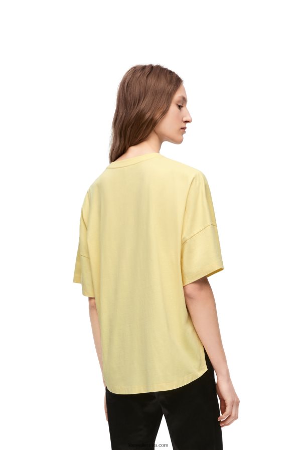 Loewe moterys „boxy fit“ marškinėliai iš medvilnės šviesios citrinos BZ26XN780