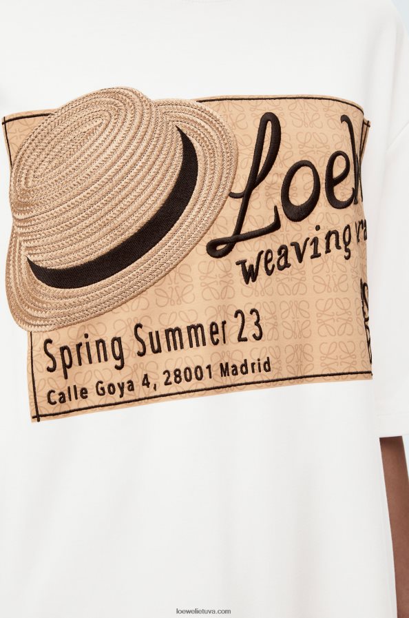 Loewe moterys medvilnės marškinėlių suknelė kepuraitė baltas BZ26XN791