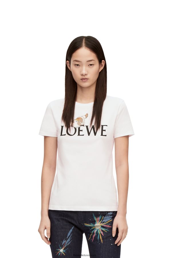 Loewe moterys medvilniniai marškinėliai baltas BZ26XN833