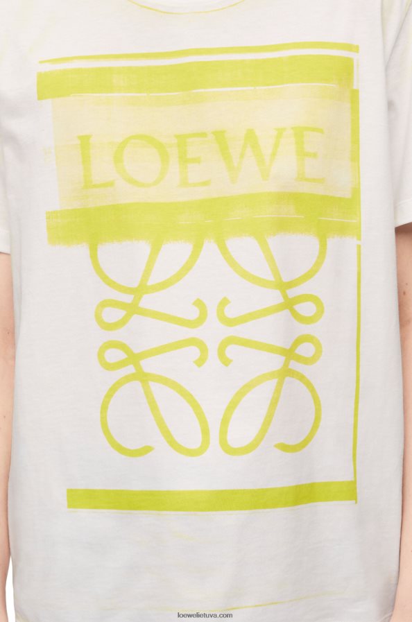 Loewe moterys įprastiniai medvilniniai marškinėliai balta/geltona BZ26XN772