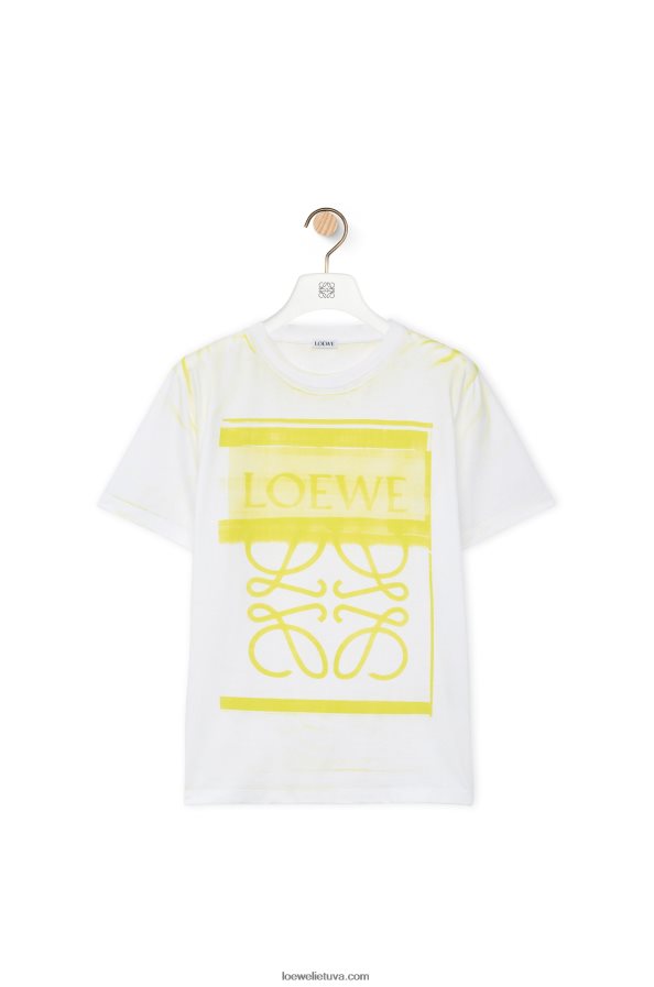 Loewe moterys įprastiniai medvilniniai marškinėliai balta/geltona BZ26XN772