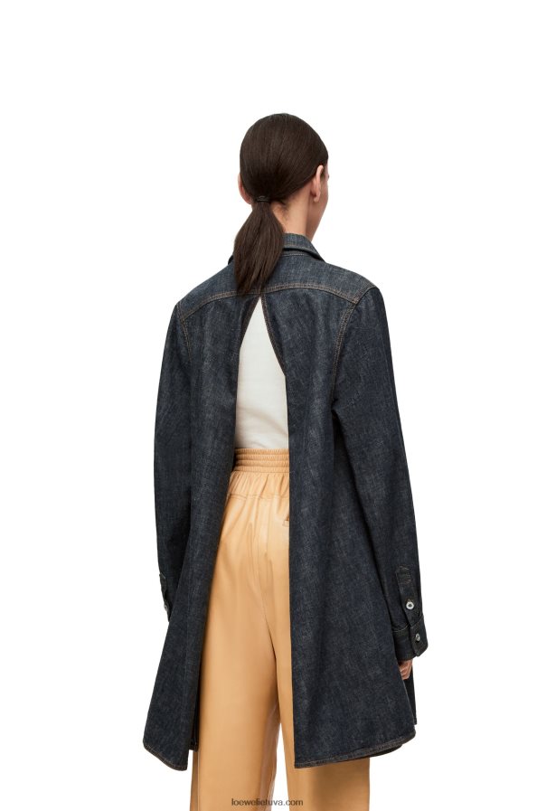 Loewe moterys Džinsiniai marškinėliai iš trapecijos mėlynas džinsas BZ26XN896