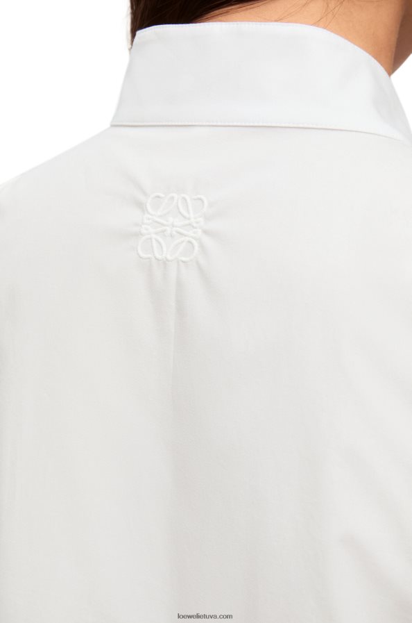 Loewe moterys asimetriški medvilniniai marškiniai baltas BZ26XN858