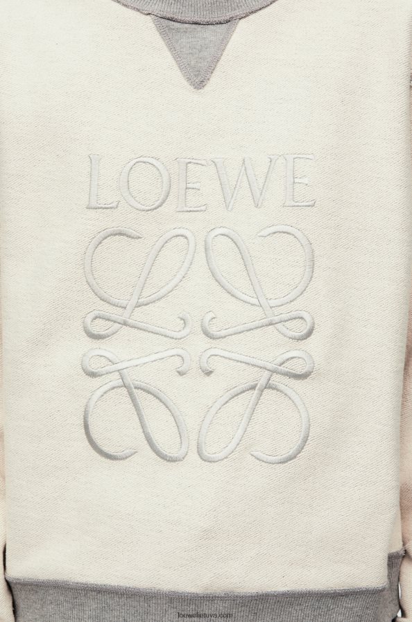 Loewe moterys „anagram“ įprasto stiliaus megztinis iš medvilnės pilkas melanžas BZ26XN825