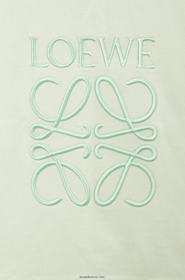 Loewe moterys „anagram“ įprasto stiliaus megztinis iš medvilnės šviesiai žalia BZ26XN813