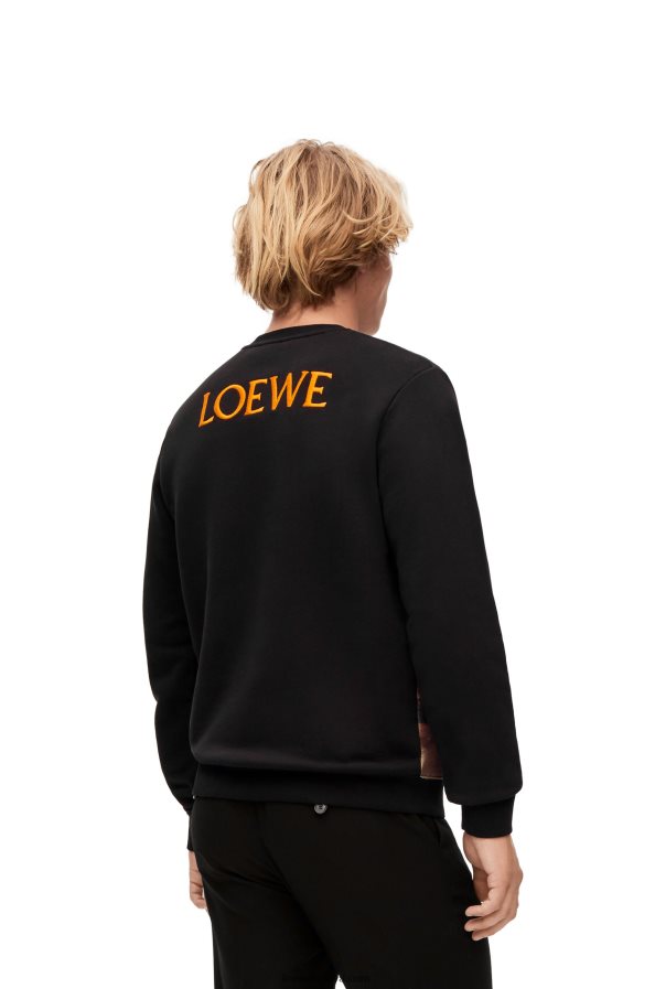 Loewe moterys kalciferinis megztinis iš medvilnės juoda/daugiaspalvė BZ26XN843