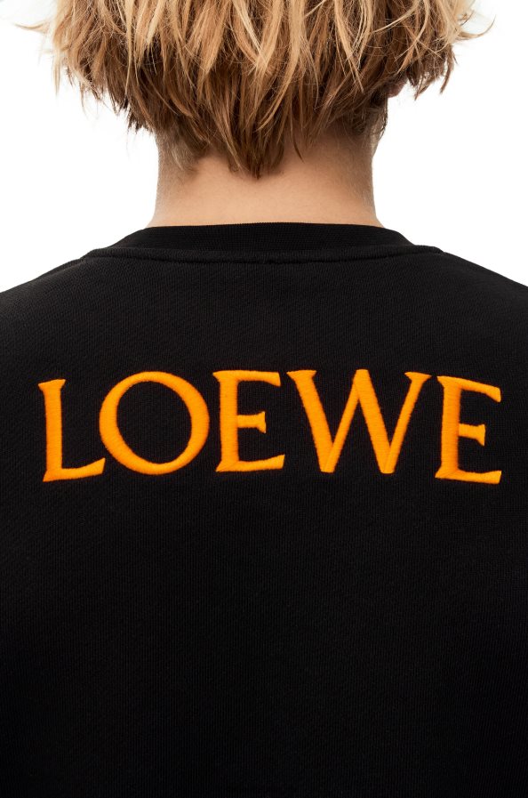 Loewe moterys kalciferinis megztinis iš medvilnės juoda/daugiaspalvė BZ26XN843
