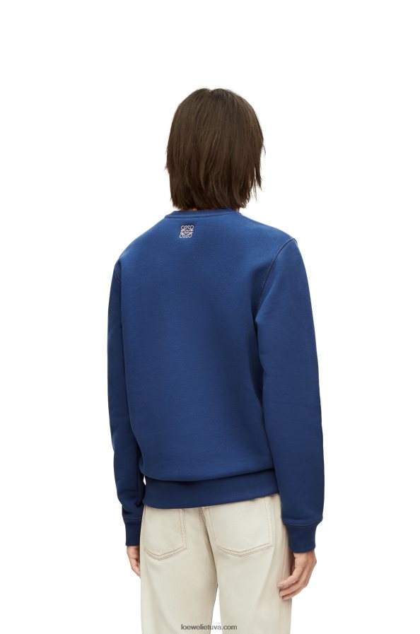 Loewe moterys medvilniniai džemperiai indigo mėlyna BZ26XN841