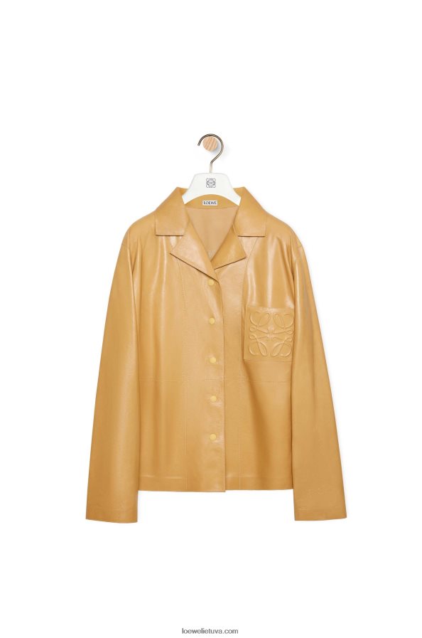 Loewe moterys pižamos palaidinė iš Nappa avinėlio odos smėlio/sviesto BZ26XN895