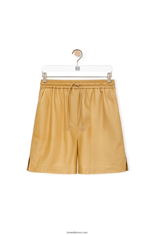 Loewe moterys elastiniai šortai iš nappa smėlio/sviesto BZ26XN1114