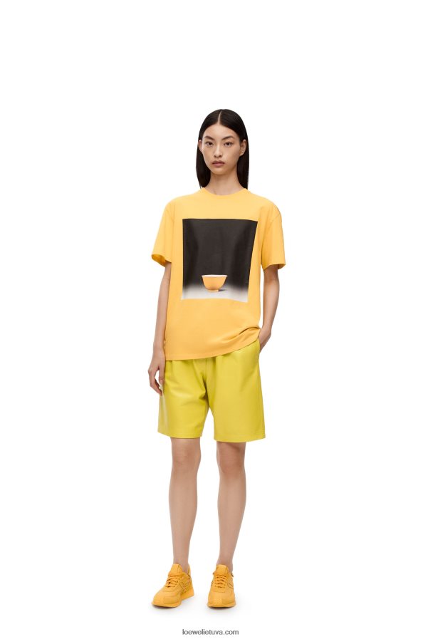 Loewe moterys sutraukiami šortai su nappa geltona BZ26XN1129