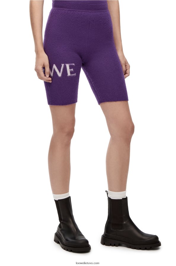 Loewe moterys vilnos dviračių šortai violetinė BZ26XN968