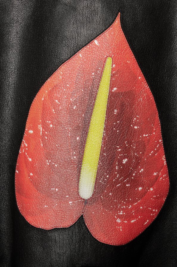Loewe moterys Anthurium dviratininko striukė su nappa juoda/daugiaspalvė BZ26XN1110