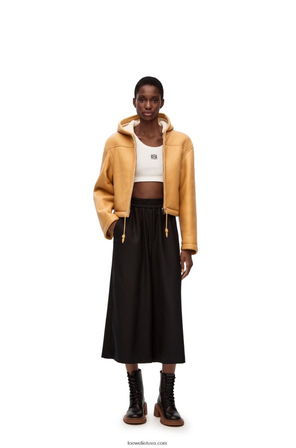 Loewe moterys kirpimo striukė su gobtuvu baltas auksas BZ26XN1124