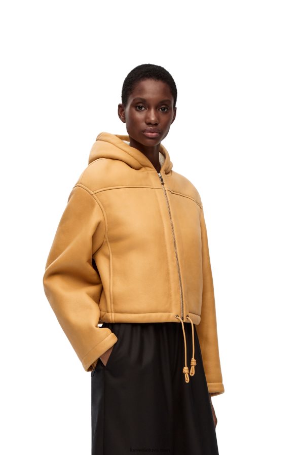 Loewe moterys kirpimo striukė su gobtuvu baltas auksas BZ26XN1124