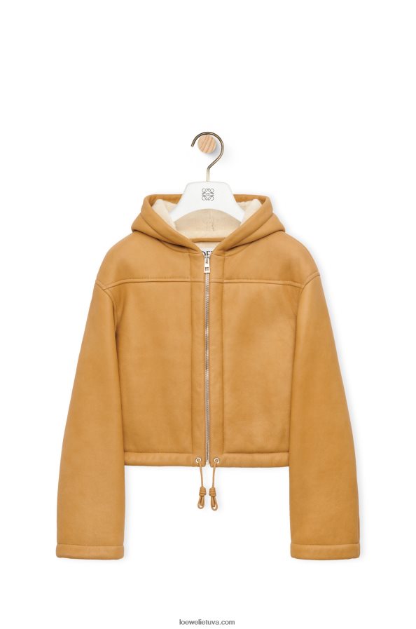 Loewe moterys kirpimo striukė su gobtuvu baltas auksas BZ26XN1124