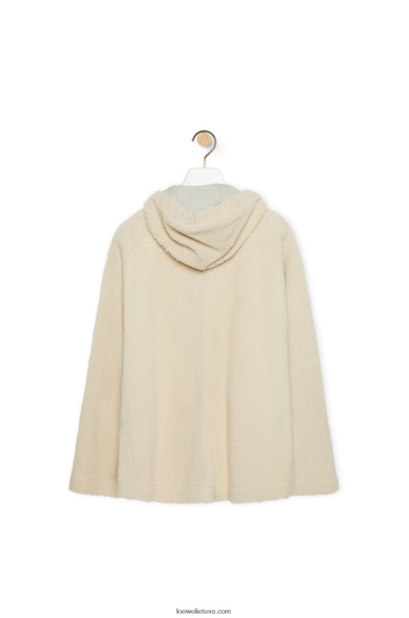 Loewe moterys kirpimo striukė su gobtuvu dramblio kaulo BZ26XN1127