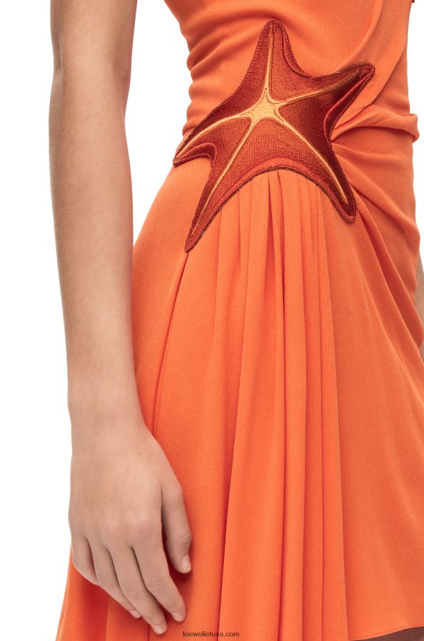 Loewe moterys Starfish Bustier viskozės suknelė ryškiai oranžinė BZ26XN1044