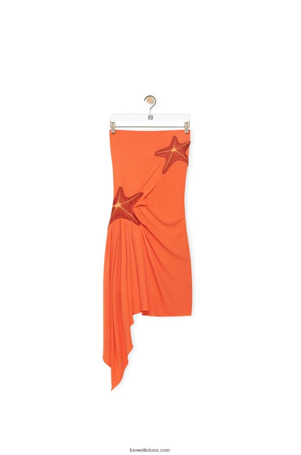 Loewe moterys Starfish Bustier viskozės suknelė ryškiai oranžinė BZ26XN1044