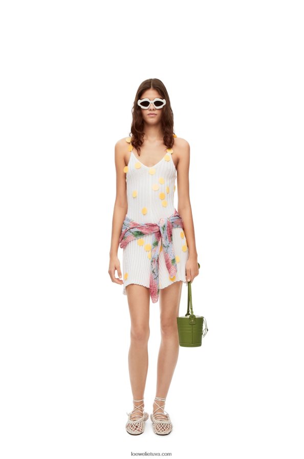 Loewe moterys blizgučiu mini viskozės suknelė baltas BZ26XN1040