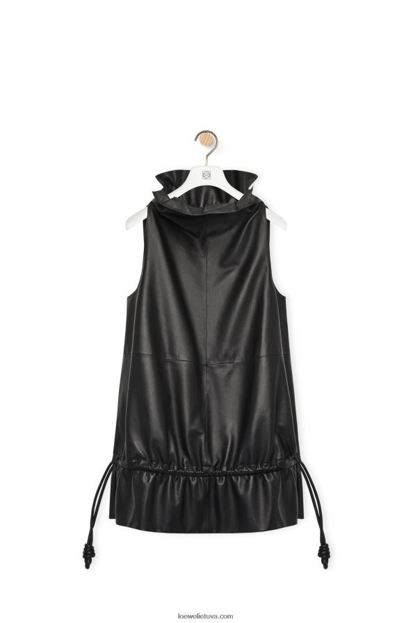 Loewe moterys flamenko suknelė nappa juodas BZ26XN1100