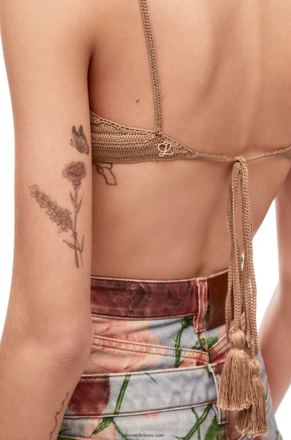 Loewe moterys nerta medvilninė liemenėlė smėlio spalvos BZ26XN868