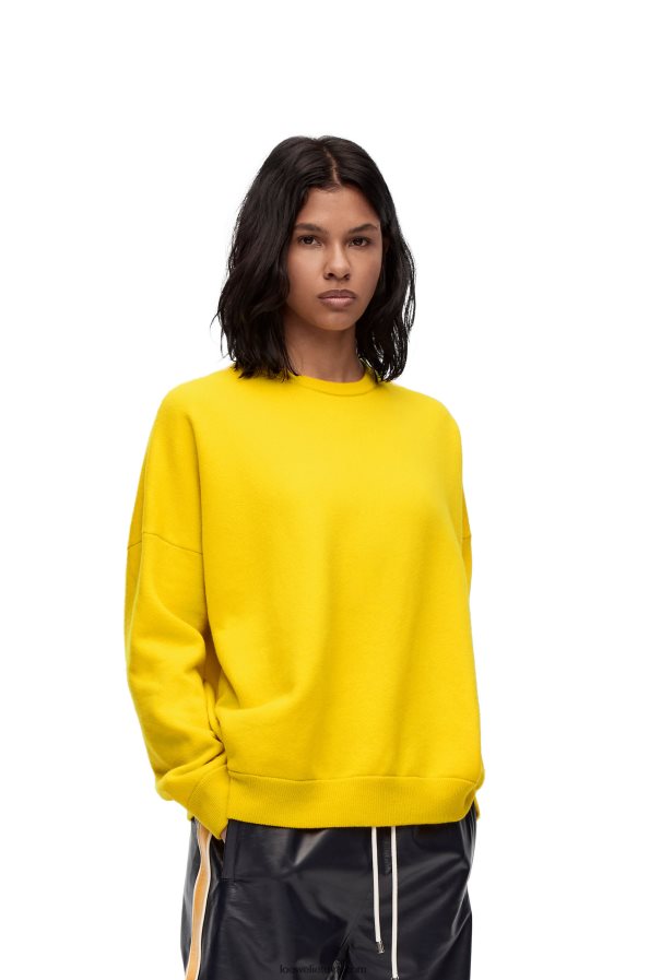 Loewe moterys Negabaritinis kašmyro megztinis su kaklu geltona citrina BZ26XN1002