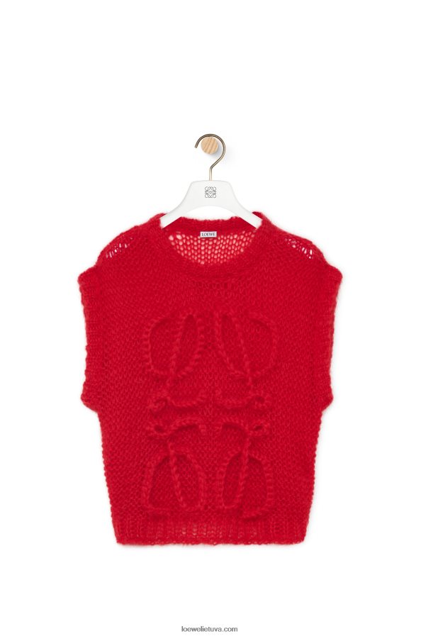 Loewe moterys anagraminė liemenė iš moherio raudona BZ26XN775
