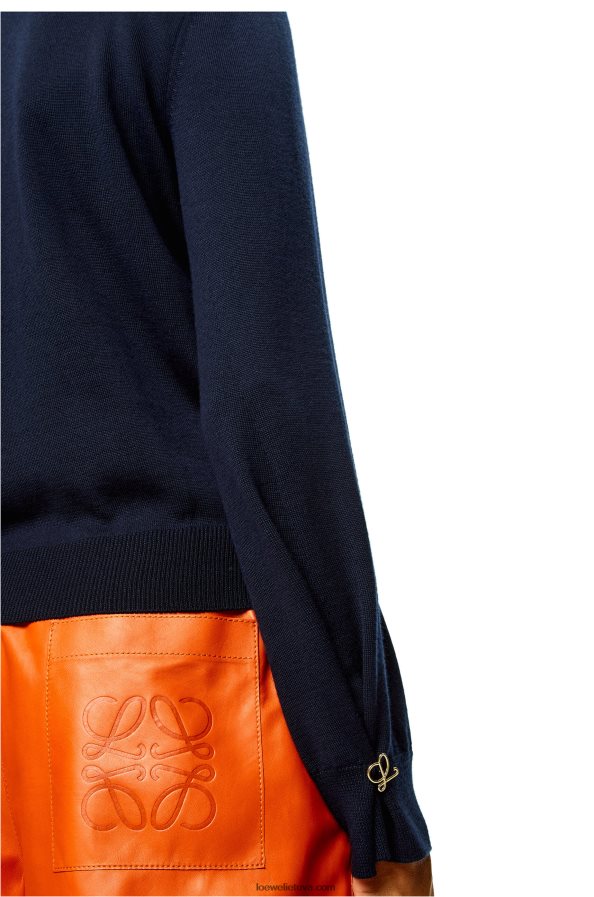 Loewe moterys anagraminis kašmyro megztinis tamsiai mėlyna BZ26XN1014