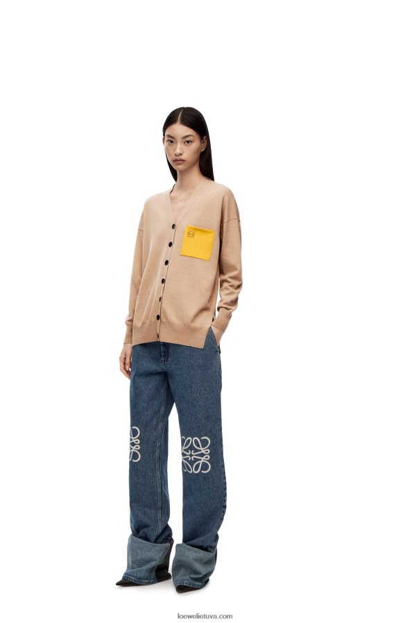 Loewe moterys anagraminis kišeninis vilnos megztinis kupranugaris BZ26XN992