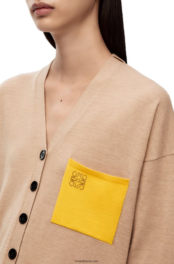 Loewe moterys anagraminis kišeninis vilnos megztinis kupranugaris BZ26XN992