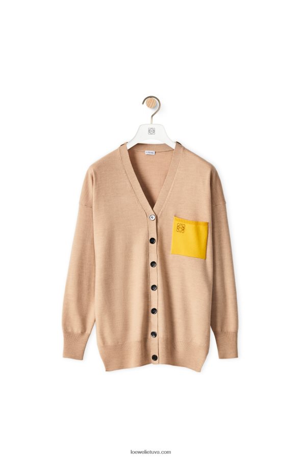 Loewe moterys anagraminis kišeninis vilnos megztinis kupranugaris BZ26XN992