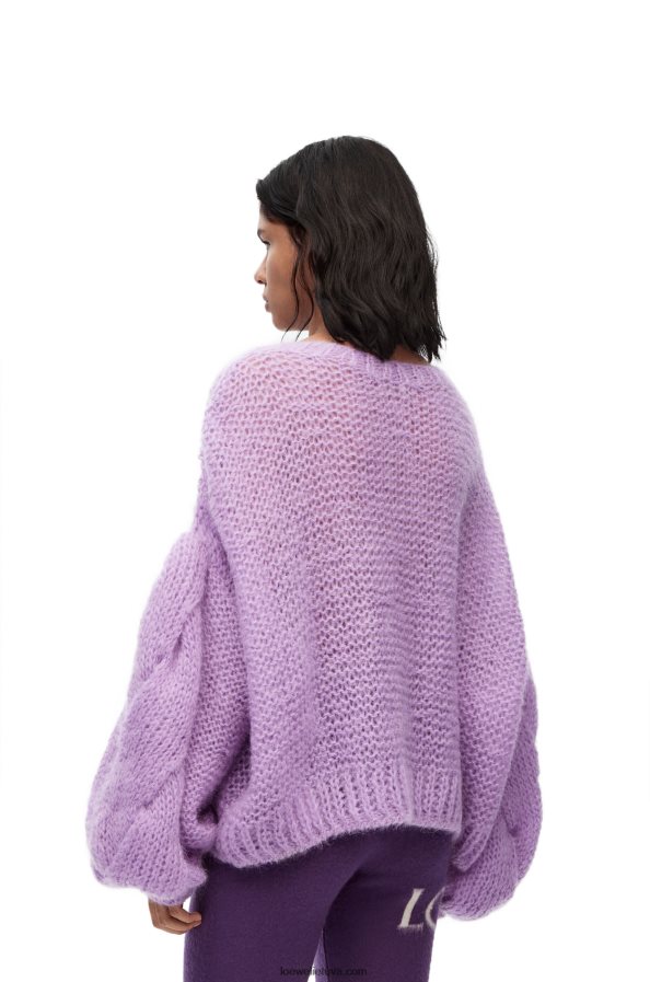 Loewe moterys anagraminis megztinis iš moherio parmos violetinė BZ26XN1019