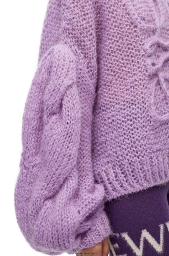 Loewe moterys anagraminis megztinis iš moherio parmos violetinė BZ26XN1019