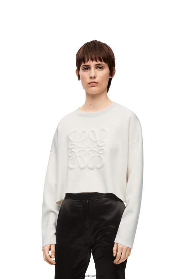 Loewe moterys anagraminis vilnos megztinis baltas BZ26XN777