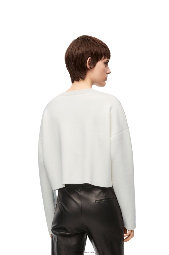 Loewe moterys anagraminis vilnos megztinis baltas BZ26XN777
