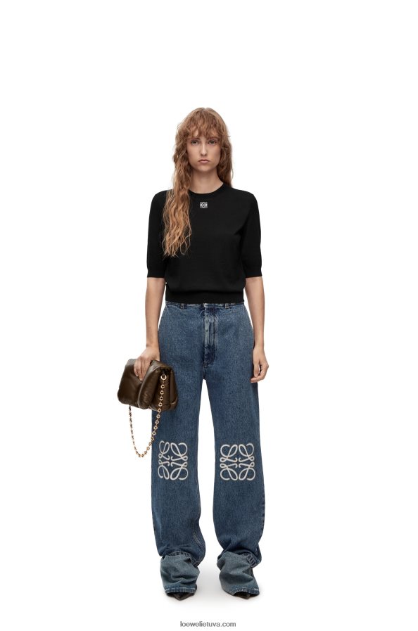 Loewe moterys anagraminis vilnos megztinis juodas BZ26XN970