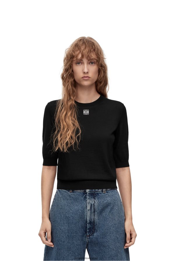 Loewe moterys anagraminis vilnos megztinis juodas BZ26XN970