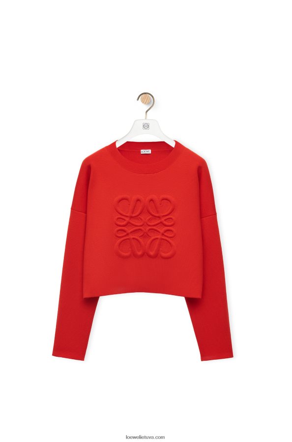 Loewe moterys anagraminis vilnos megztinis raudona BZ26XN1022